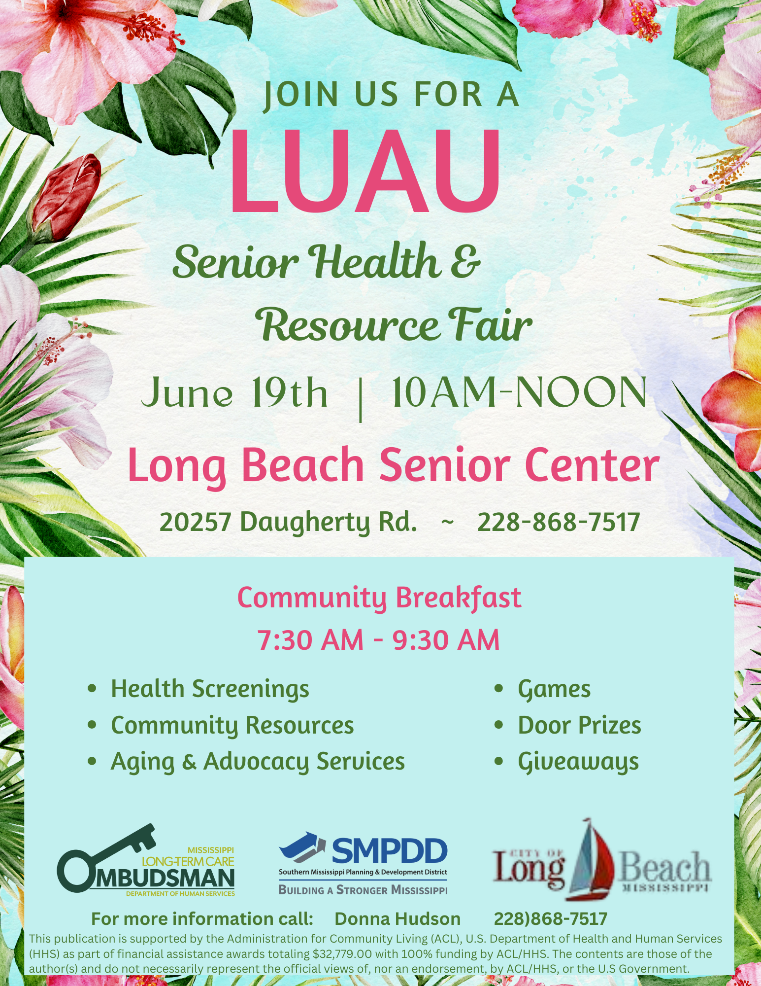 Long Beach Senior Center LUAU - Senior Health & Resource Fair